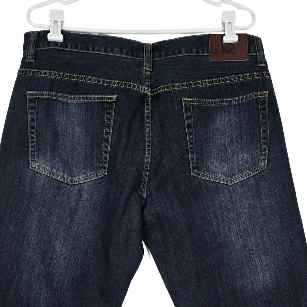 Perry Ellis Premium Denim Mens 36x32 Dark Wash Straight Leg Jeans 100% Cotton